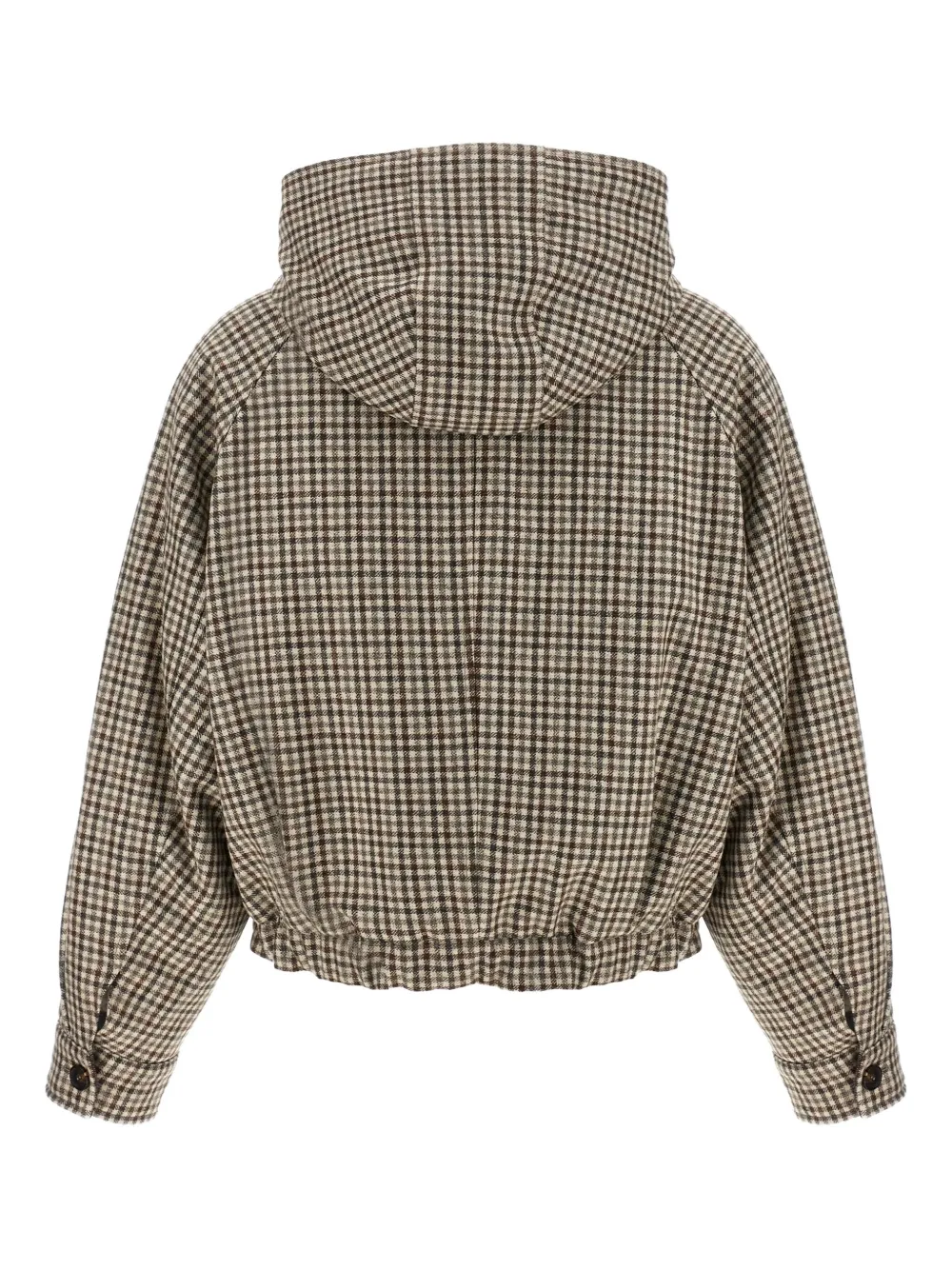 Brunello Cucinelli Shiny Zipper Pull check-print jacket | Chamarras capitonadas | Image 2