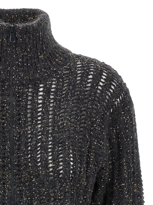 Brunello Cucinelli ジップアップ カーディガン | ブラック
