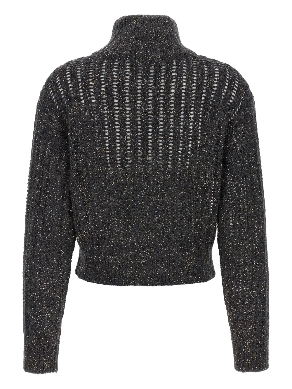 Brunello Cucinelli Vest met lurex-detail en rits Zwart