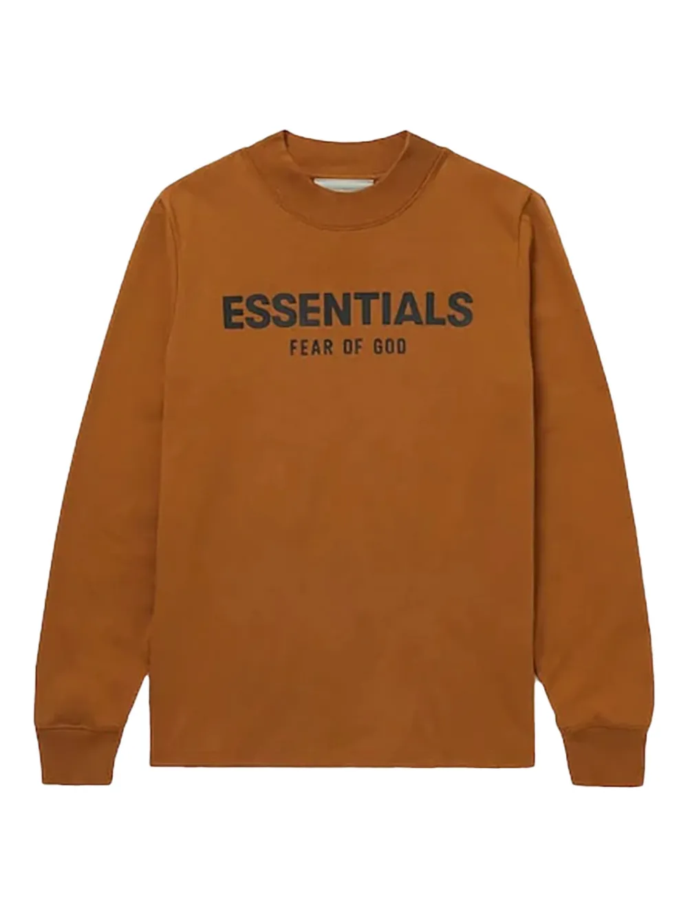 Essentials Logo-print Long-sleeve Sweater In Brown