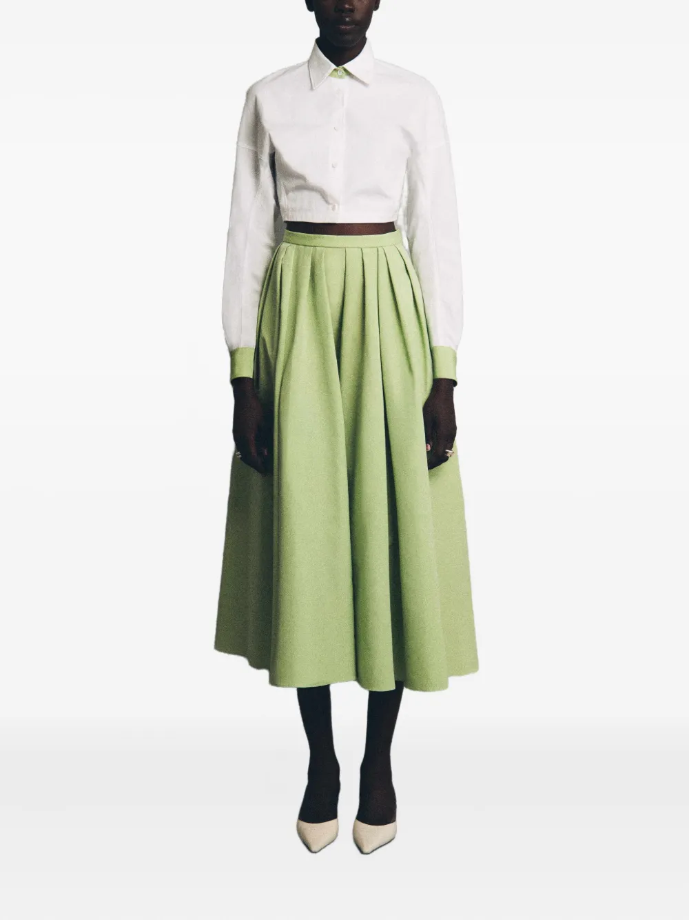 Rosie Assoulin Button-down popeline top - Wit