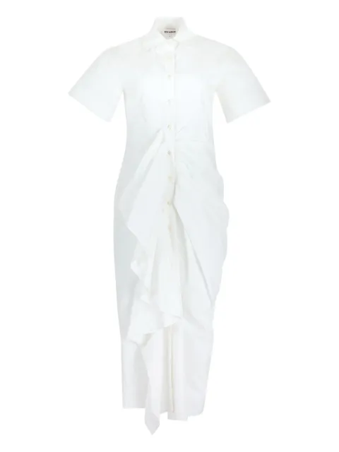 Rosie Assoulin gathered ruffled shirt midi day dress