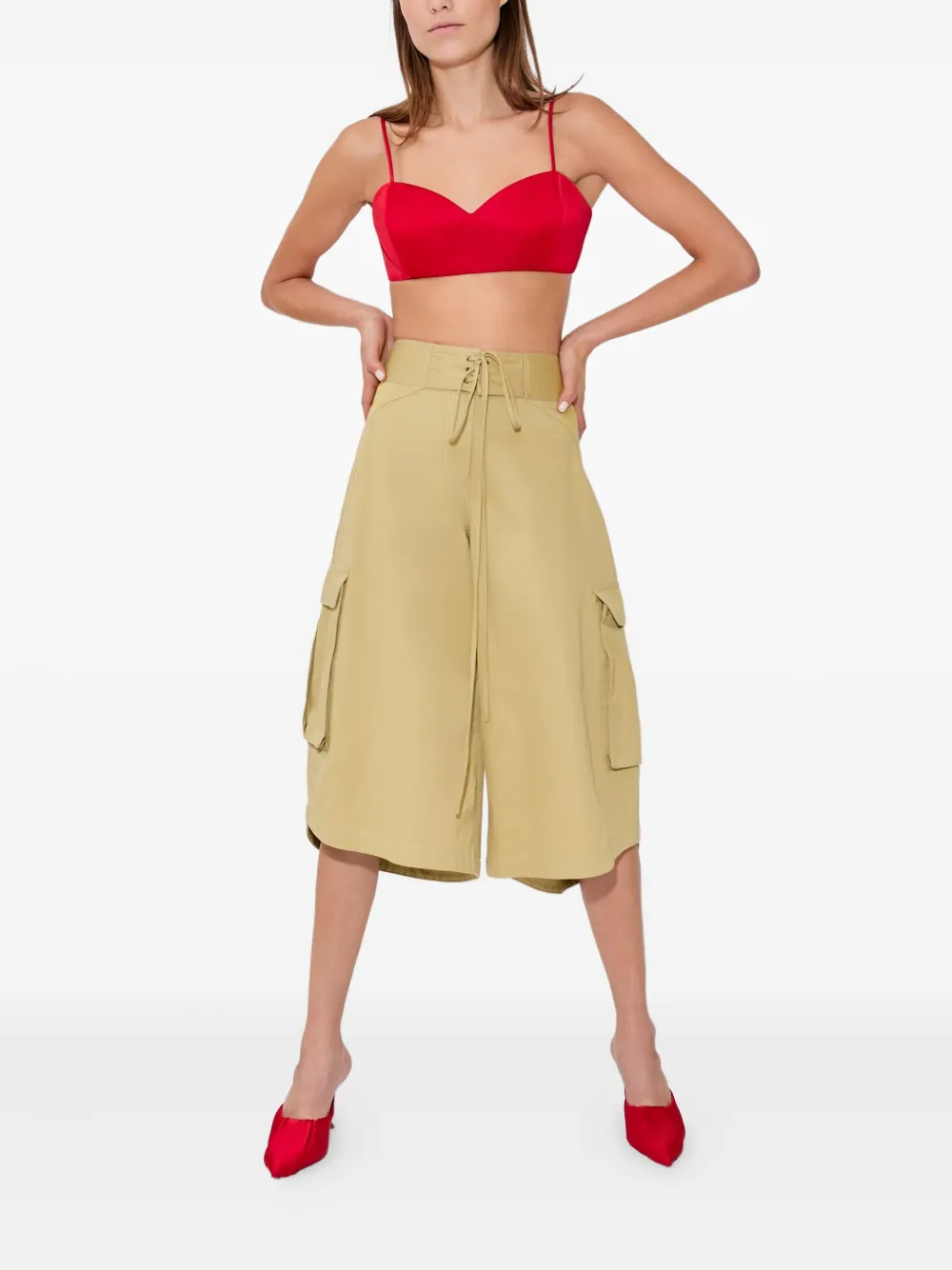 Rosie Assoulin Cargo shorts met veters Beige