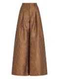 Rosie Assoulin pleated polka-dot palazzo pants - Brown