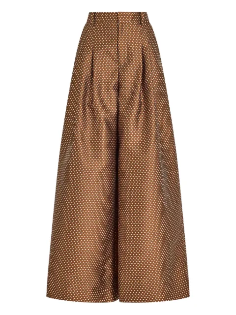 Rosie Assoulin pleated polka-dot palazzo pants