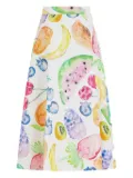 Rosie Assoulin fruit-print midi skirt - White