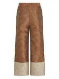 Rosie Assoulin polka-dot jacquard trousers - Brown