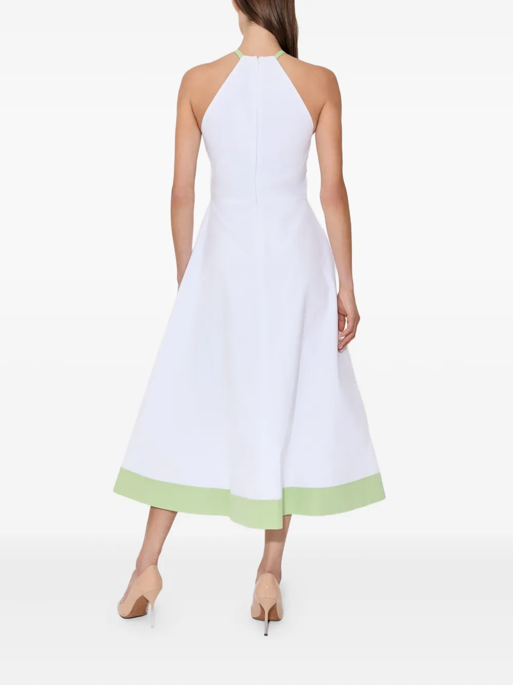 Rosie Assoulin Halter-neck Paneled Midi Day Dress In Multi