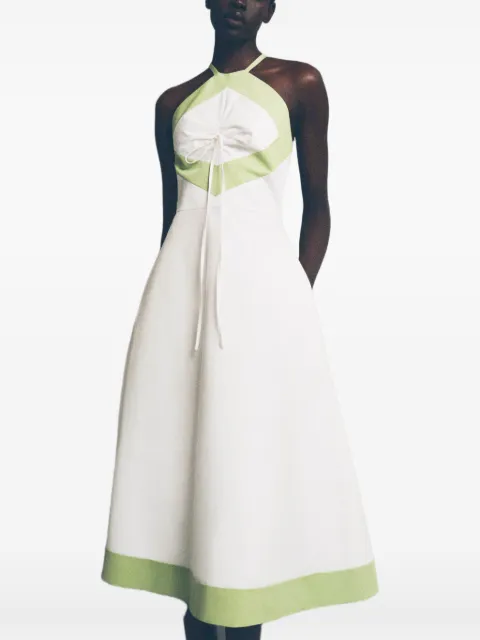 Rosie Assoulin halter-neck paneled midi day dress