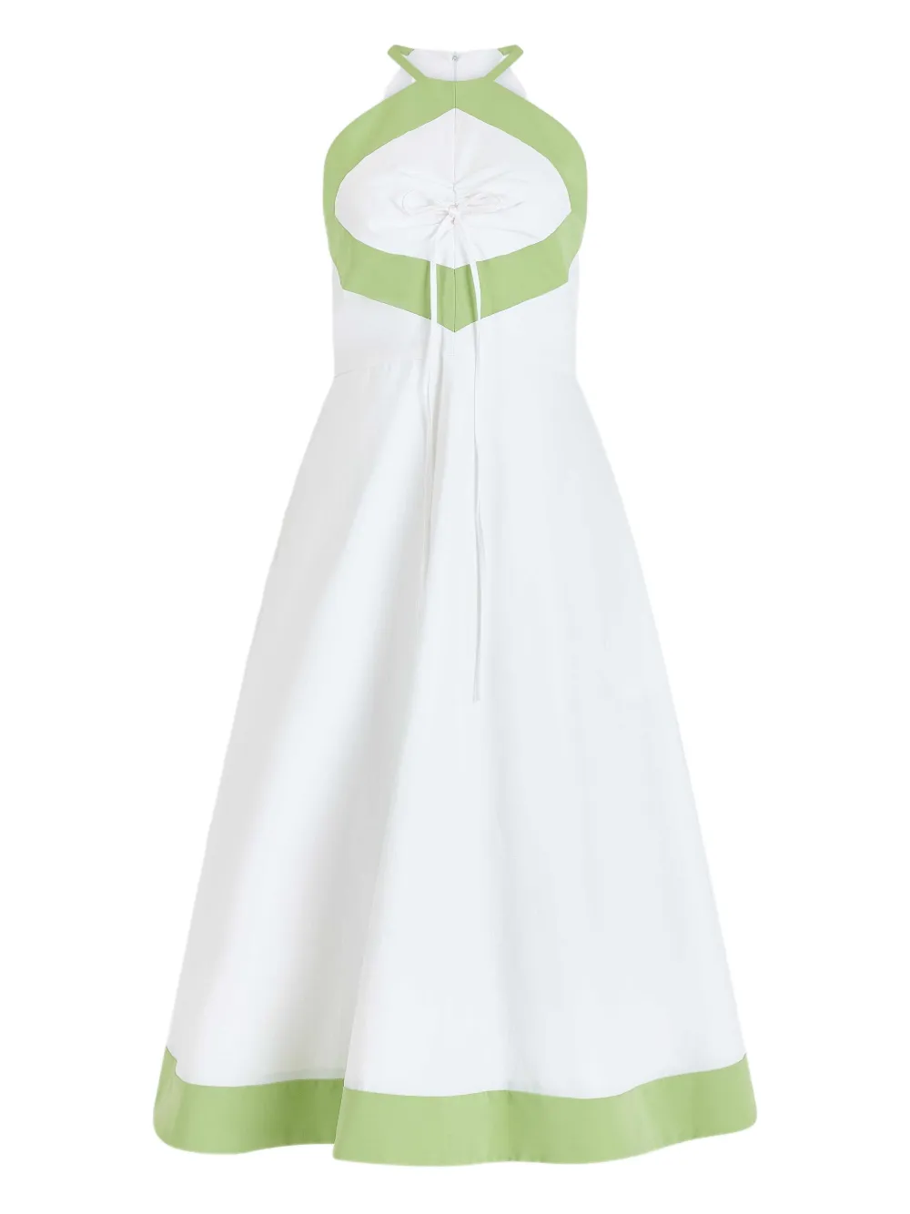 Rosie Assoulin Halter-neck Paneled Midi Day Dress In Multi