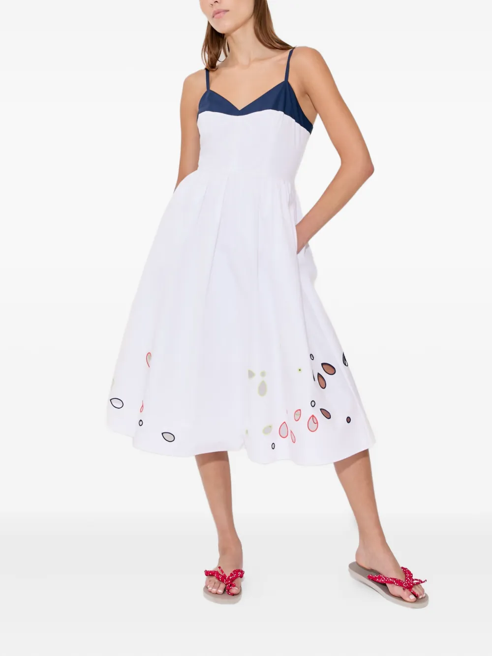 Rosie Assoulin The Undress popeline jurk met broderie anglaise Wit