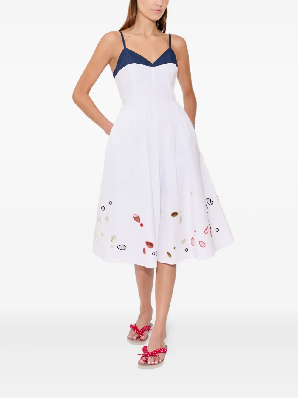 Rosie Assoulin The Undress popeline jurk met broderie anglaise Wit