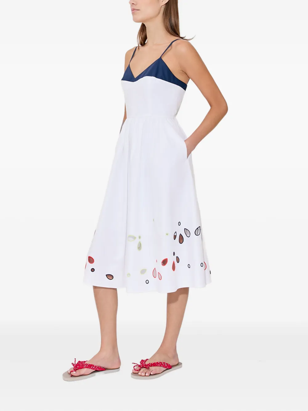 Rosie Assoulin The Undress popeline jurk met broderie anglaise Wit