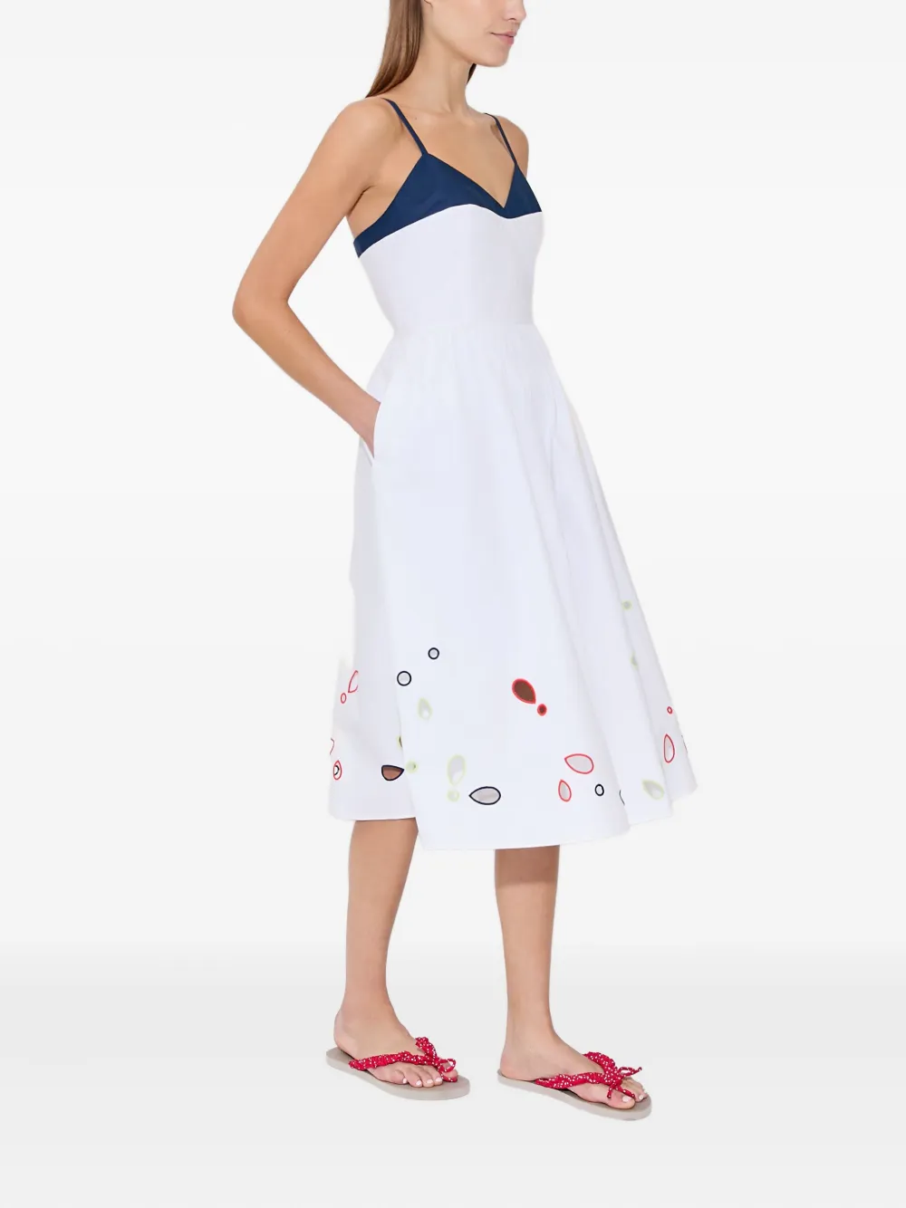 Rosie Assoulin The Undress popeline jurk met broderie anglaise Wit