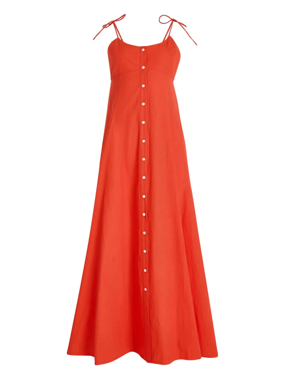 Rosie Assoulin button-front tie-strap maxi dress - オレンジ Rosie Assoulin button-front tie-strap maxi dress - オレンジ