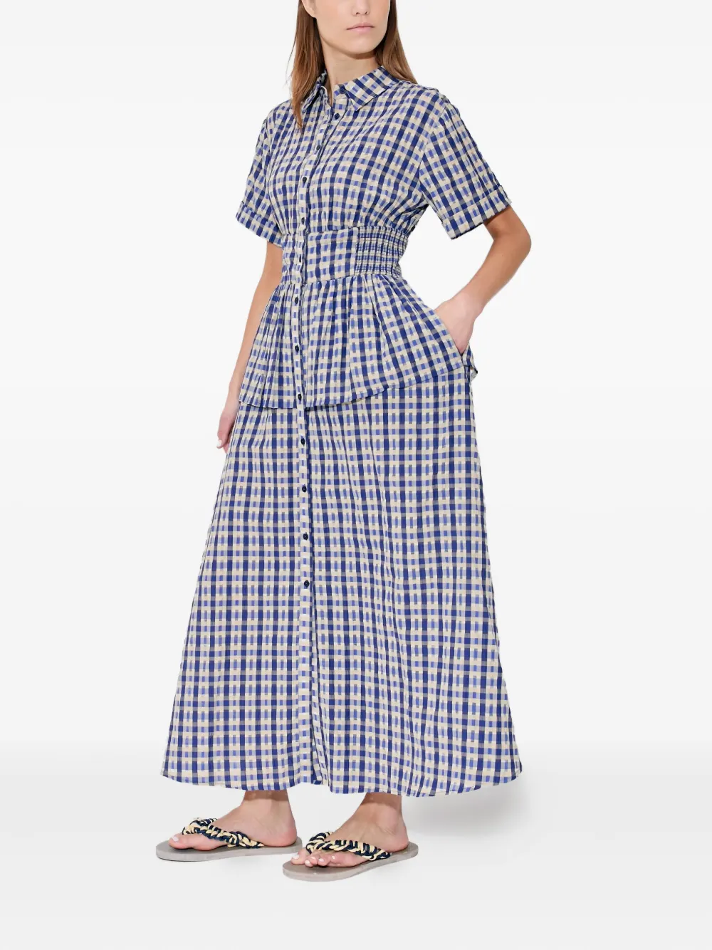 Rosie Assoulin Boogie Woogie Bugle Boy maxi-blousejurk Blauw