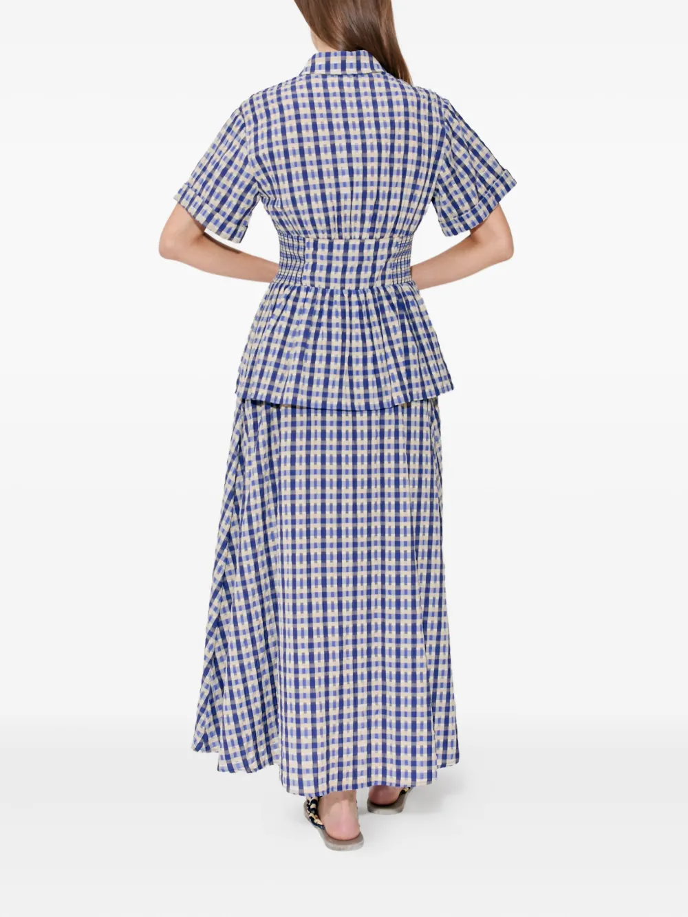 Rosie Assoulin Boogie Woogie Bugle Boy maxi-blousejurk Blauw