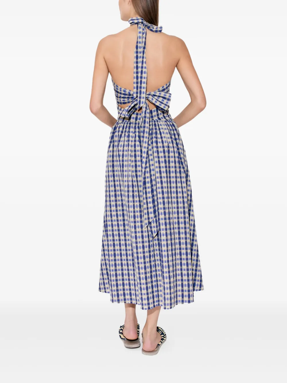 Rosie Assoulin Geruite midi-jurk Blauw