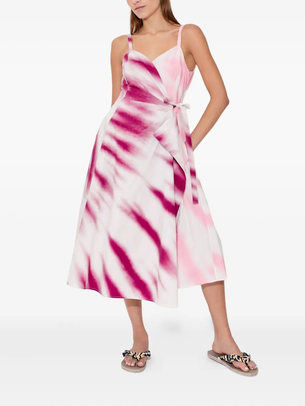 Rosie Assoulin Midi-jurk met tie-dye print Roze