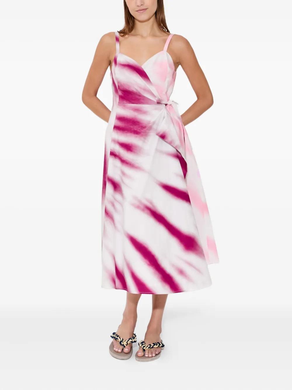 Rosie Assoulin Midi-jurk met tie-dye print Roze
