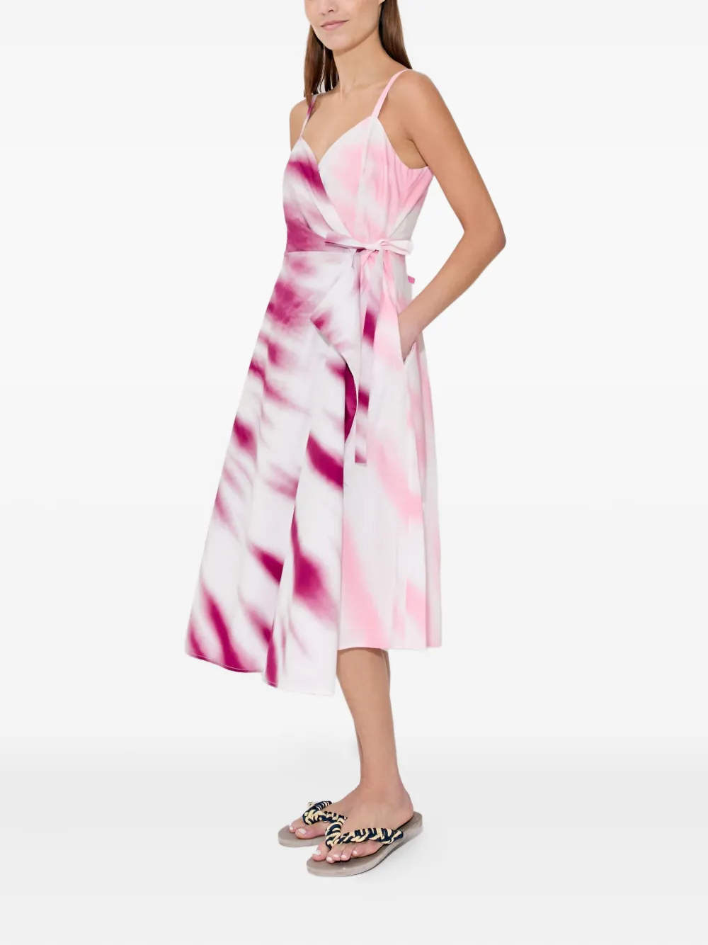 Rosie Assoulin Midi-jurk met tie-dye print Roze