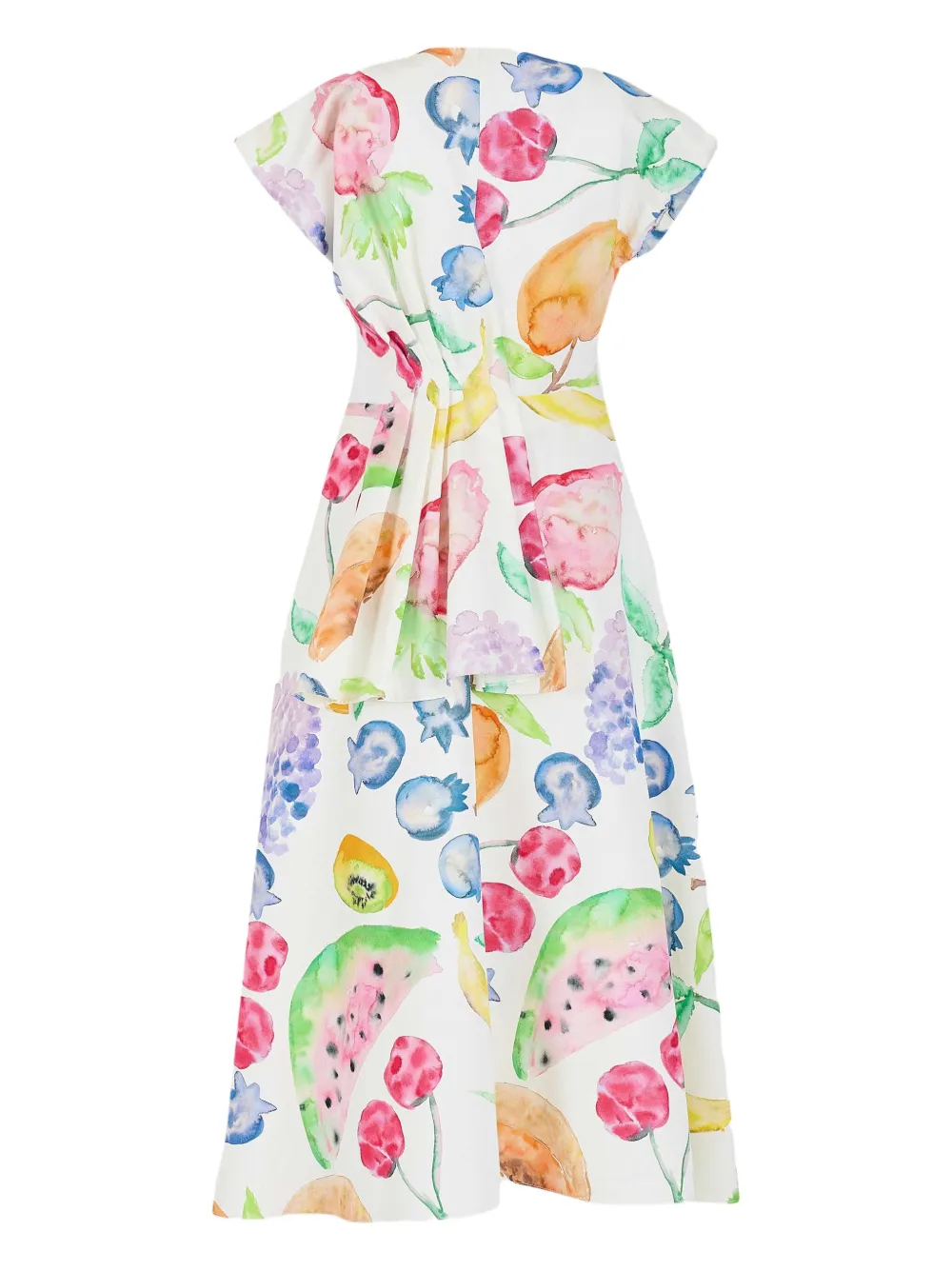 Rosie Assoulin Swept Away midi-jurk met fruitprint en uitgesneden details - Wit