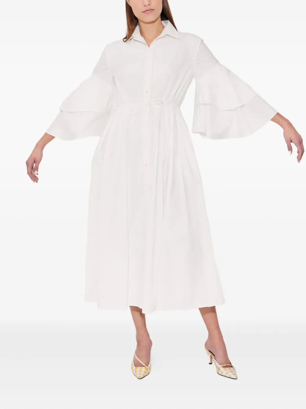 Rosie Assoulin Fiesta midi-blousejurk Wit