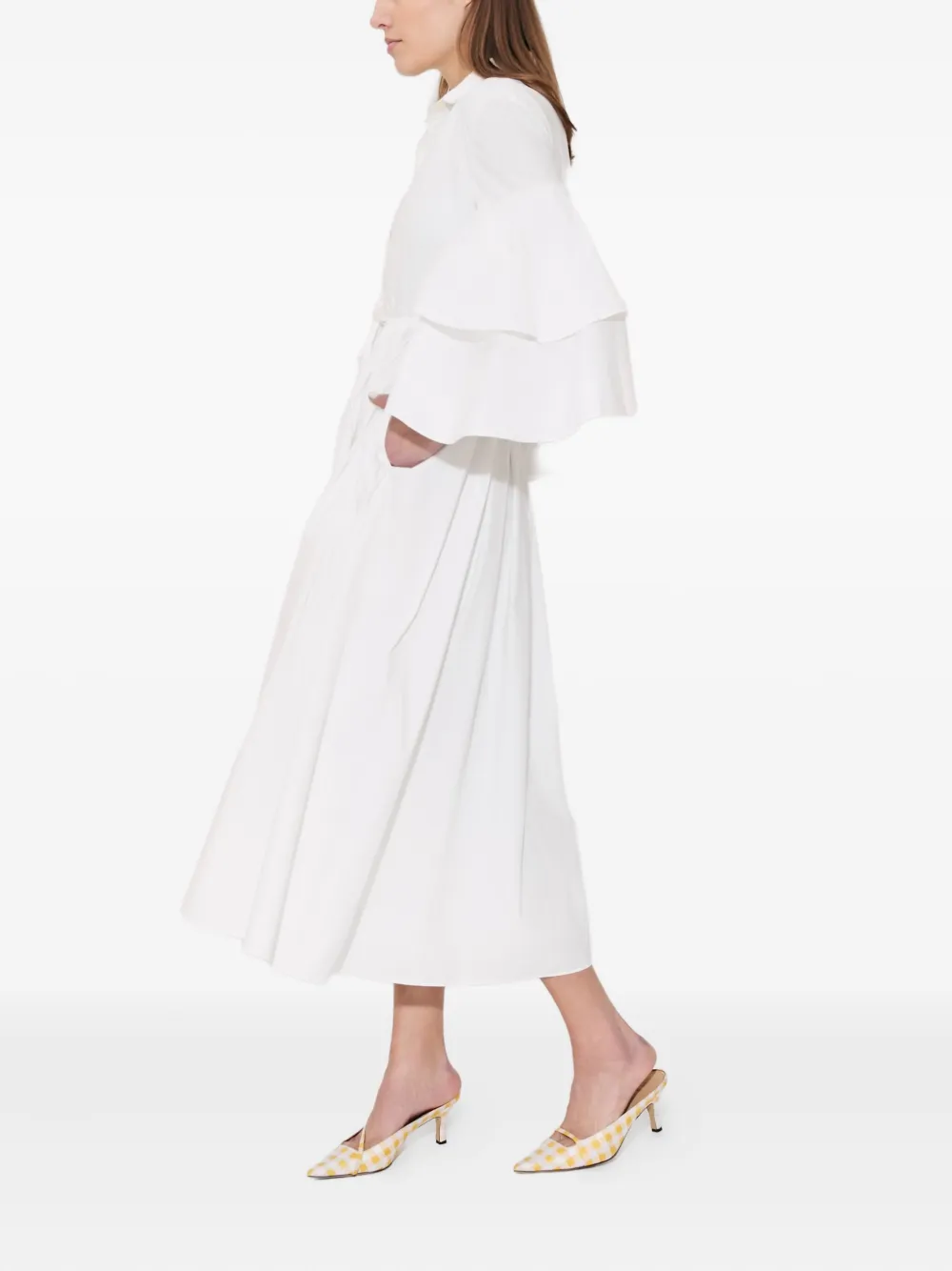 Rosie Assoulin Fiesta midi-blousejurk Wit
