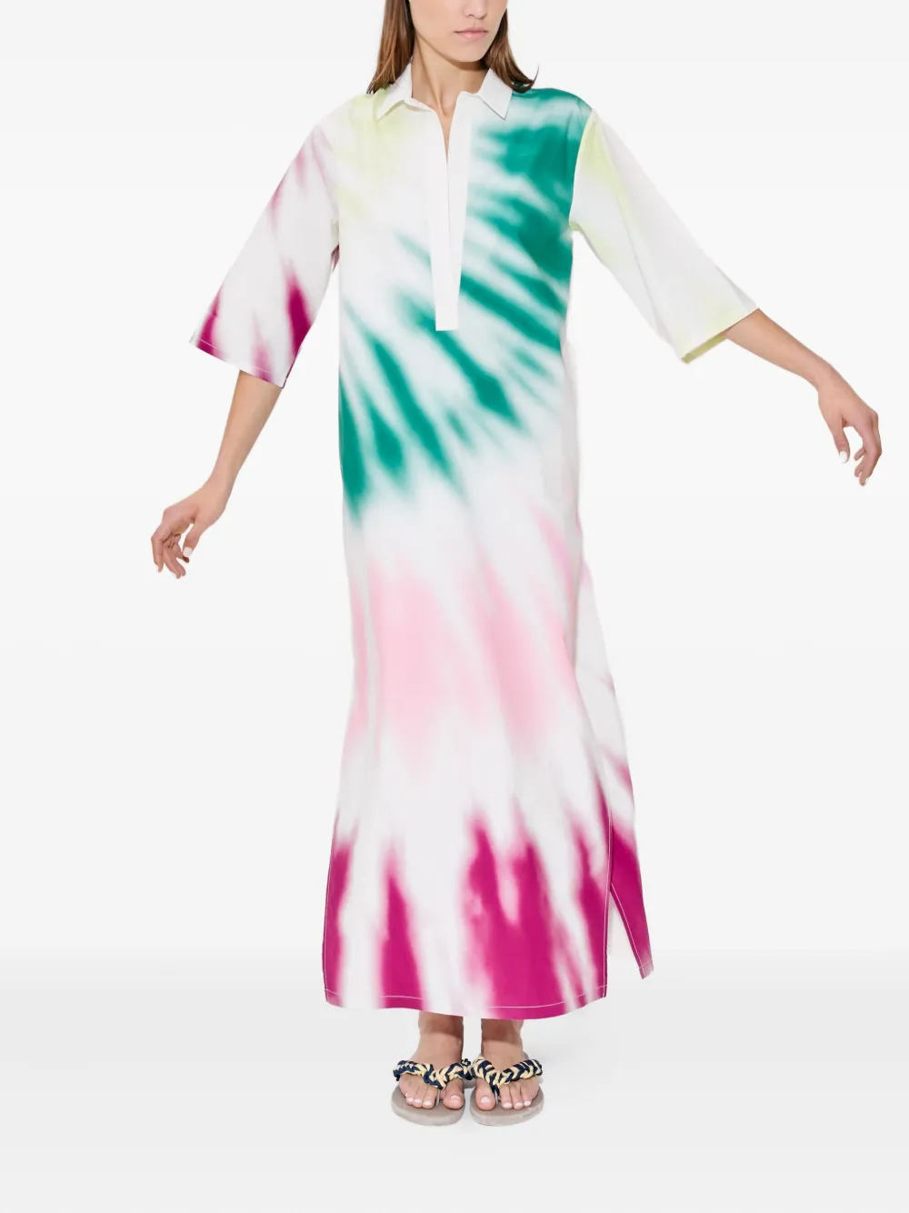 Rosie Assoulin Popeline jurk met tie-dye print Groen