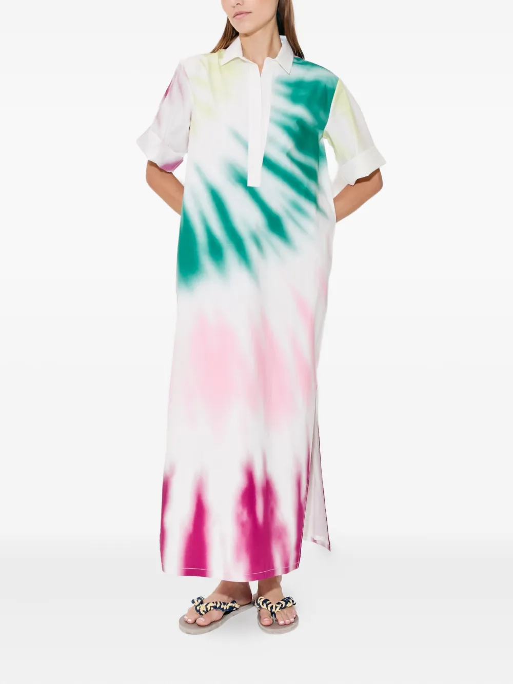 Rosie Assoulin Popeline jurk met tie-dye print Groen