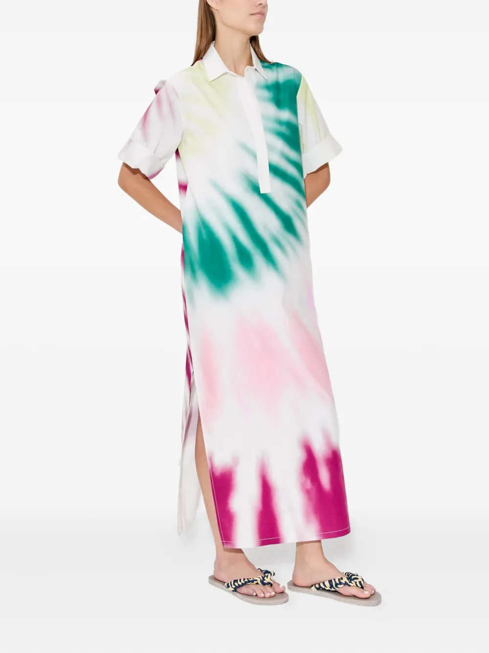 Rosie Assoulin Popeline jurk met tie-dye print Groen