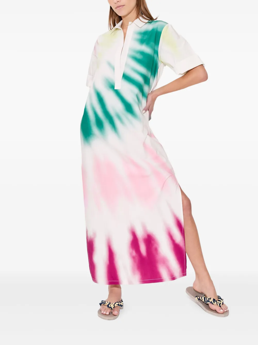 Rosie Assoulin Popeline jurk met tie-dye print Groen