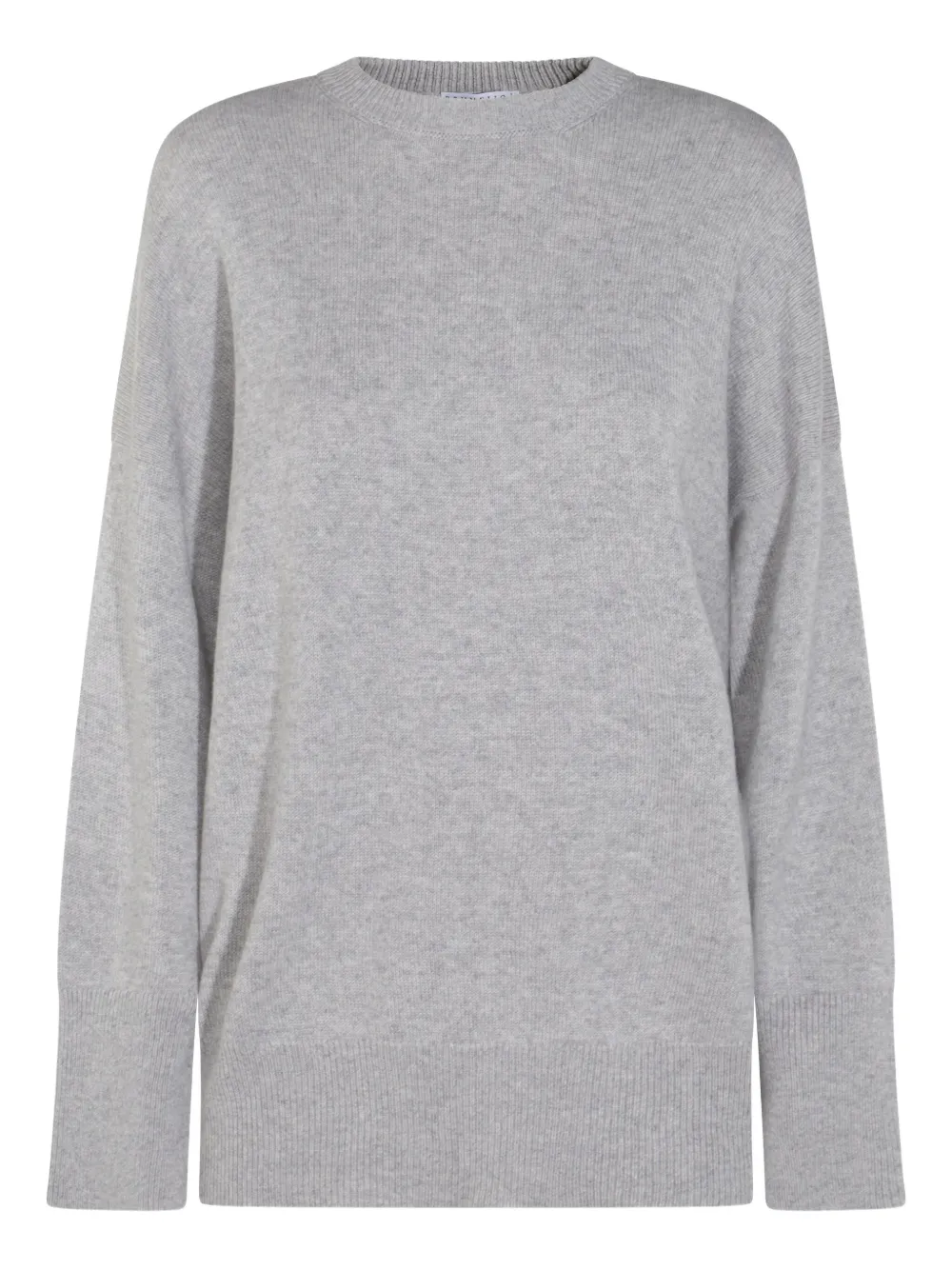 Brunello Cucinelli round-neck ribbed sweater Grijs