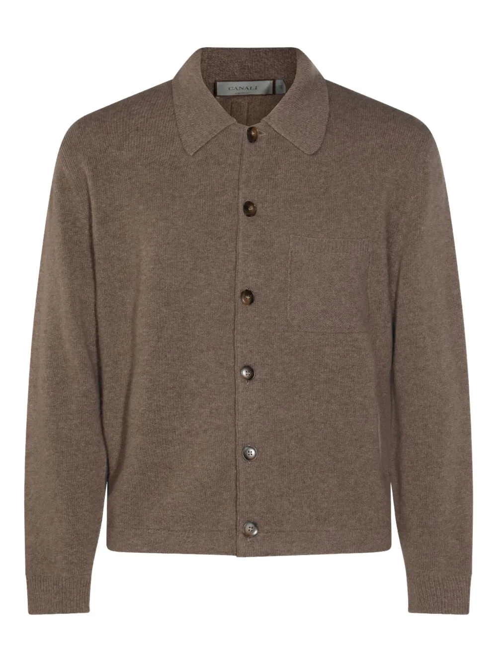 Canali buttoned patch-pocket cardigan | Brown | Image 1