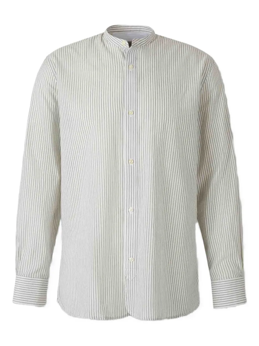 Officine Generale mandarin-collar striped shirt | White | Image 1