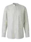 Officine Generale mandarin-collar striped shirt - White