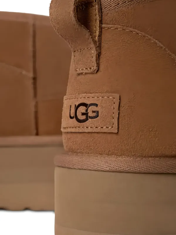 UGG ブラウン プラットフォームブーツ サイズは約#24cm#M #防寒性あり プレミアムプラットフォームミニUGGブーツ