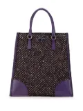 Prada Pre-Owned 2000-2013 Vitello Trimmed Tweed Flat tote bag - Purple
