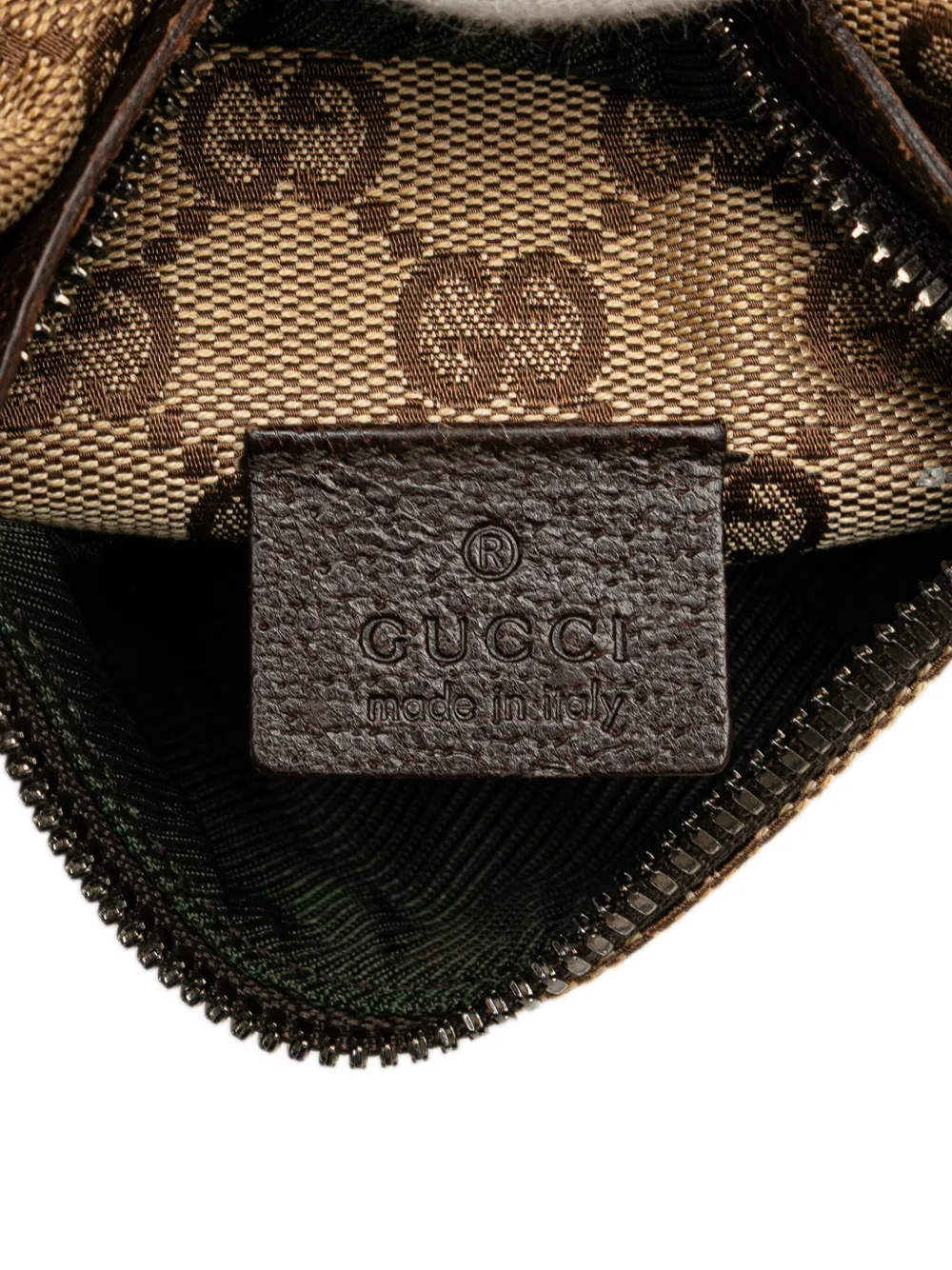 Pre-owned Gucci 2000-2015 Gg Canvas Double Pocket Belt Bag In Brown