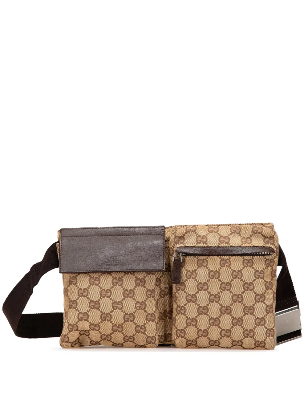 Gucci Pre-Owned 2000-2015 GG Canvas Double Pocket belt bag | Brown | Image 1