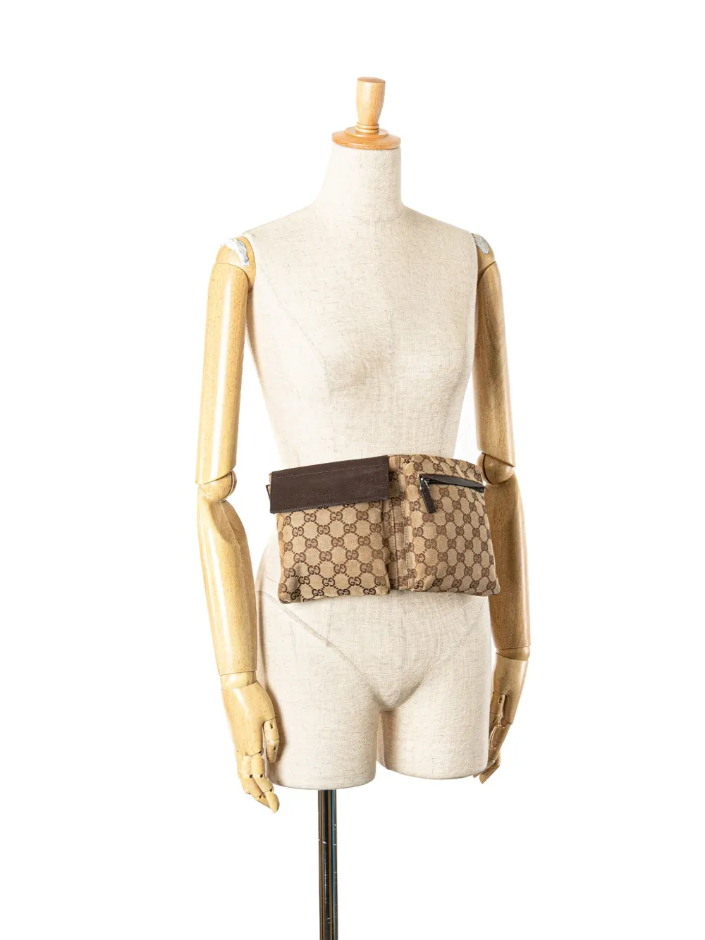 Gucci Pre-Owned 2000-2015 GG Canvas Double Pocket belt bag | Pre-Owned | Image 2