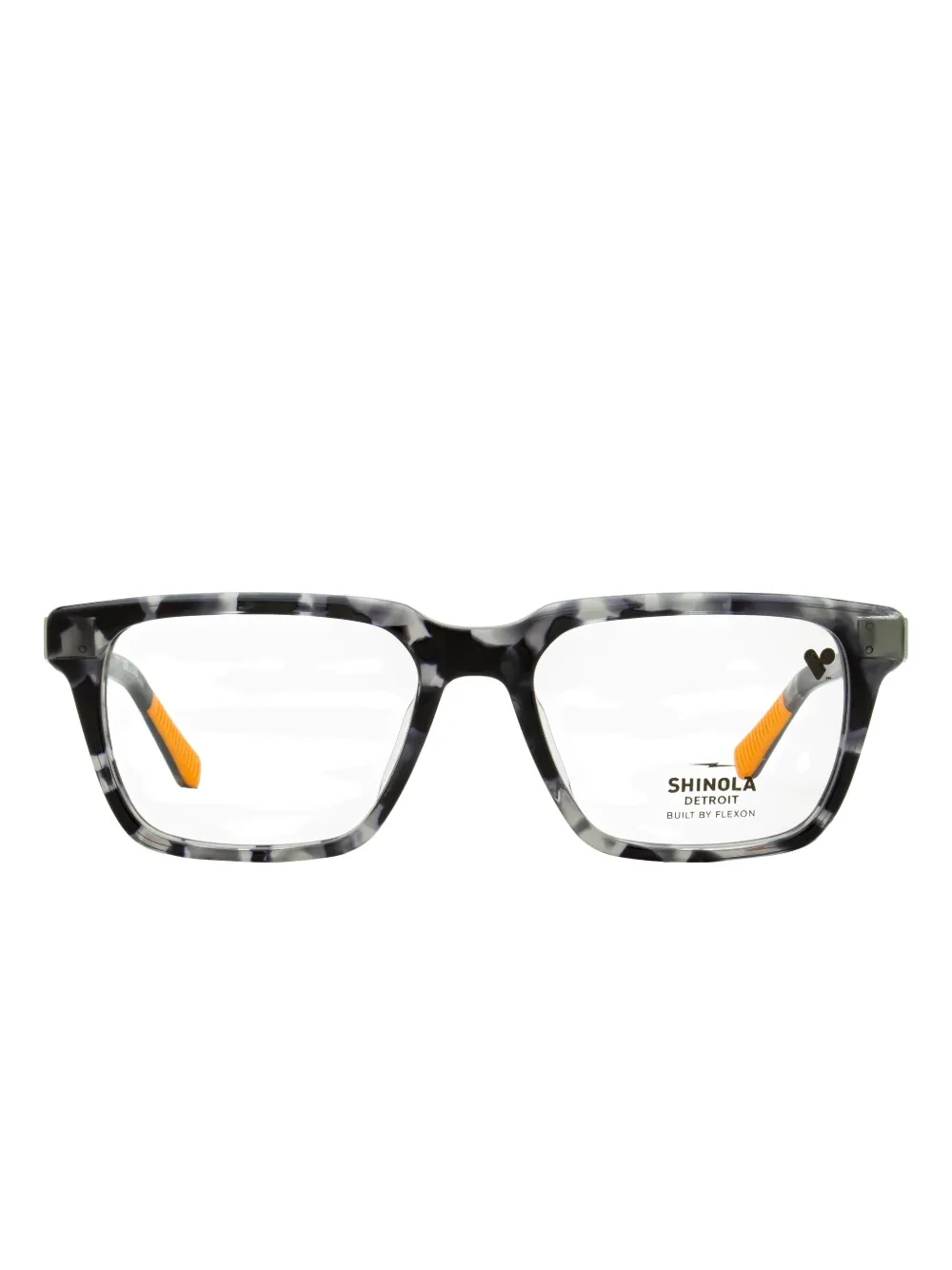 Shinola rectangular Flexon spring-hinge glasses | Black | Image 1