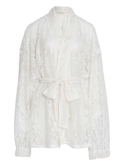 Lethicia Bronstein lace belted double-breasted jacket