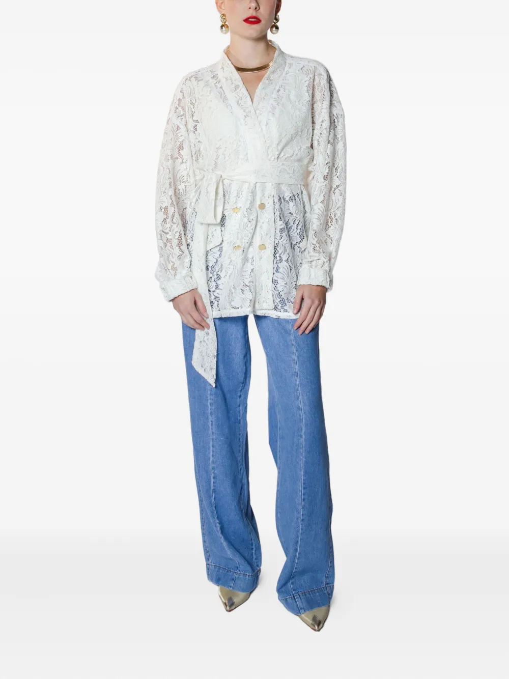 Lethicia Bronstein lace belted double-breasted jacket | Oversized Jackets | Image 2