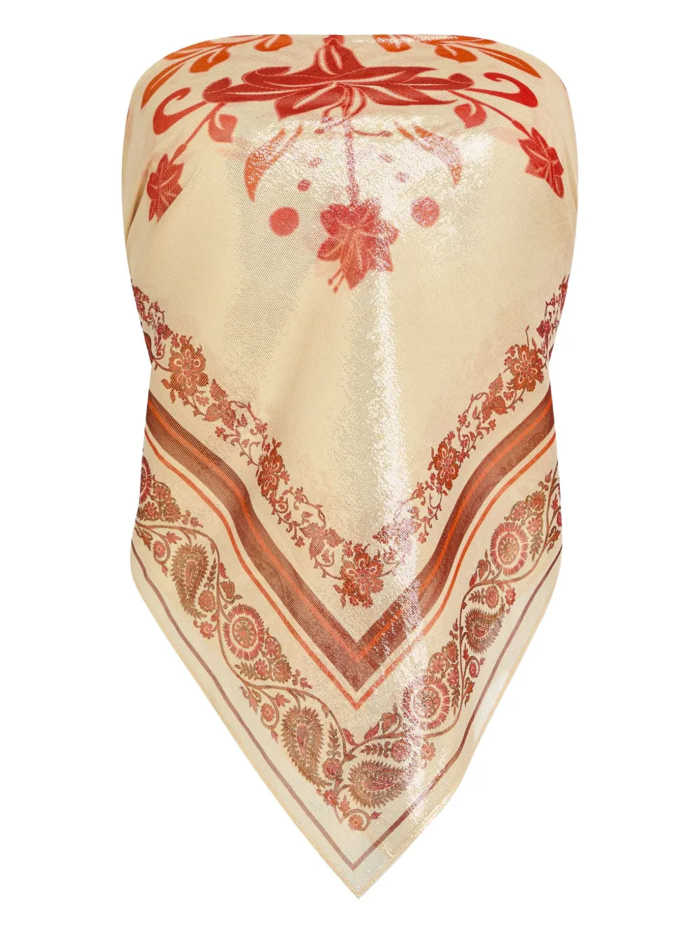 Retroféte Noelle Bandana-print Silk Top In Multi