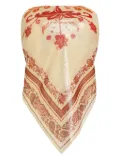 Retrofete Noelle bandana-print silk top - Neutrals
