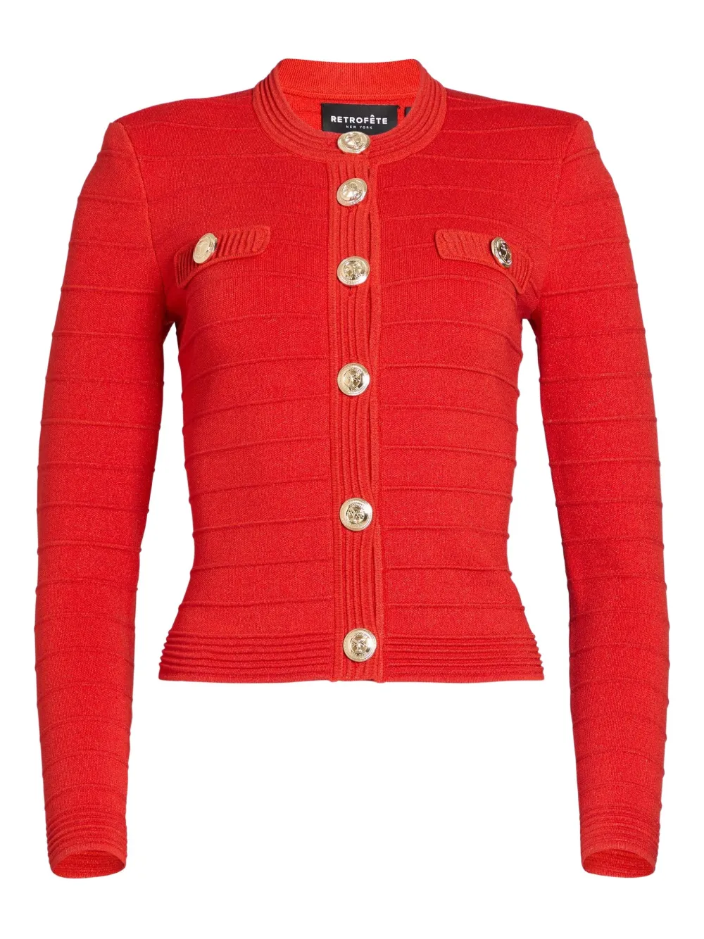 Retrofete ribbed gold-button jacket | Red | Image 1