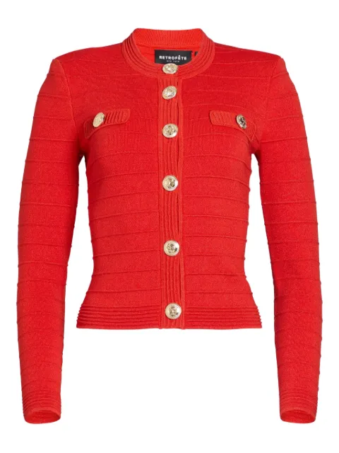 Retrofete ribbed gold-button jacket