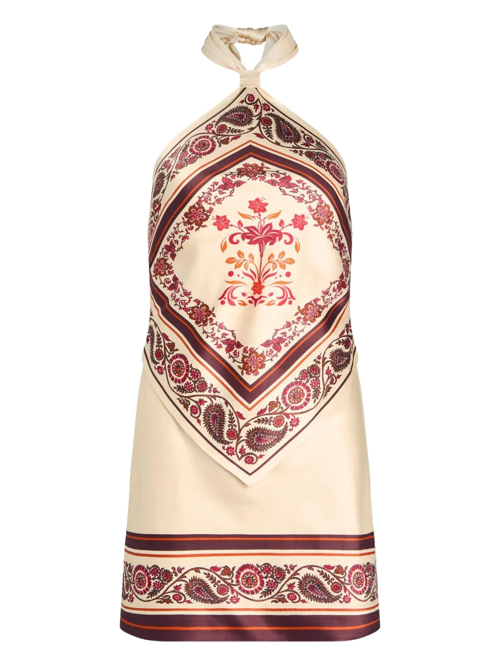 Retrofete Adelaide paisley-print halteneck mini dress | Neutrals | Image 1
