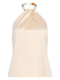 Retrofete Milani beaded halterneck top - Neutrals